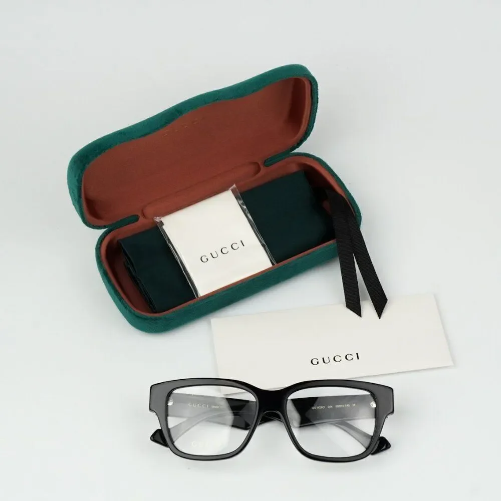 NEW Gucci GG1428O 004 Black Square Men Eyeglasses GG 1428O